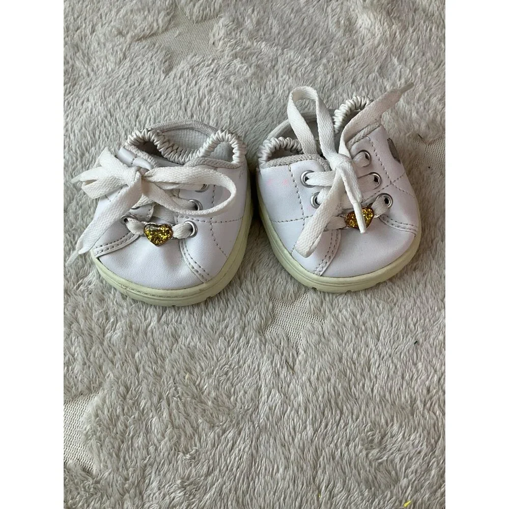 Build A Bear Workshop Skechers Sneakers Shoes White Heart Charm Glitter - Picture 4 of 10